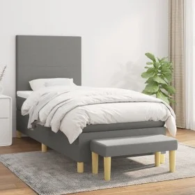 Box spring bed with dark gray fabric mattress 80x200 cm by vidaXL, Beds and slatted bases - Ref: Foro24-3136950, Price: 357,2...