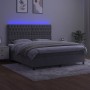 Cama box spring colchón y LED terciopelo gris claro 160x200 cm de vidaXL, Camas y somieres - Ref: Foro24-3136311, Precio: 563...