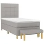Box spring bed with light gray fabric mattress 80x200 cm by vidaXL, Beds and slatted bases - Ref: Foro24-3137109, Price: 336,...