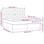 Box spring bed with mattress and LED light gray velvet 160x200 cm by vidaXL, Beds and slatted bases - Ref: Foro24-3136311, Pr...