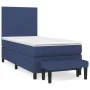 Box spring bed with blue fabric mattress 100x200 cm by vidaXL, Beds and slatted bases - Ref: Foro24-3136419, Price: 381,67 €,...