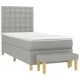 Box spring bed with light gray fabric mattress 90x200 cm by vidaXL, Beds and slatted bases - Ref: Foro24-3137445, Price: 351,...