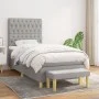Box spring bed with light gray fabric mattress 100x200 cm by vidaXL, Beds and slatted bases - Ref: Foro24-3137373, Price: 371...