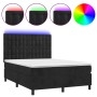Boxspringbett mit Matratze und LED-Samt in Schwarz, 140 x 190 cm von vidaXL, Betten und Lattenroste - Ref: Foro24-3136361, Pr...