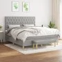 Box spring bed with light gray fabric mattress 160x200 cm by vidaXL, Beds and slatted bases - Ref: Foro24-3137405, Price: 631...