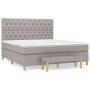 Box spring bed with light gray fabric mattress 160x200 cm by vidaXL, Beds and slatted bases - Ref: Foro24-3137405, Price: 619...