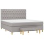 Box spring bed with light gray fabric mattress 160x200 cm by vidaXL, Beds and slatted bases - Ref: Foro24-3137405, Price: 619...