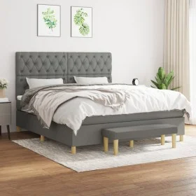 Box spring bed with dark gray fabric mattress 160x200 cm by vidaXL, Beds and slatted bases - Ref: Foro24-3137406, Price: 601,...
