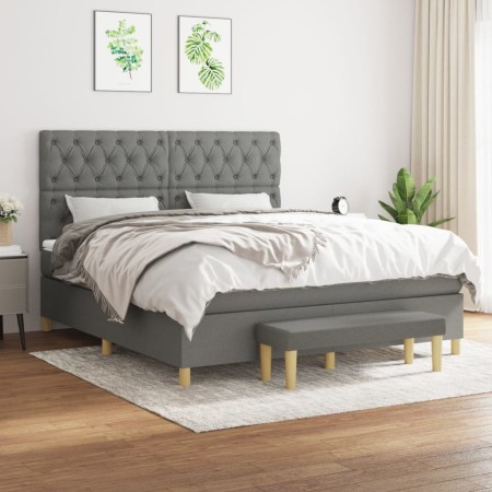Boxspringbett mit dunkelgrauer Stoffmatratze 160x200 cm von vidaXL, Betten und Lattenroste - Ref: Foro24-3137406, Preis: 615,...