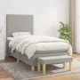 Box spring bed with light gray fabric mattress 100x200 cm by vidaXL, Beds and slatted bases - Ref: Foro24-3136973, Price: 372...