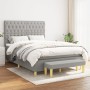 Box spring bed with light gray fabric mattress 140x200 cm by vidaXL, Beds and slatted bases - Ref: Foro24-3137397, Price: 533...