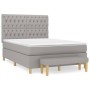 Box spring bed with light gray fabric mattress 140x200 cm by vidaXL, Beds and slatted bases - Ref: Foro24-3137397, Price: 533...