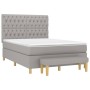 Box spring bed with light gray fabric mattress 140x200 cm by vidaXL, Beds and slatted bases - Ref: Foro24-3137397, Price: 533...