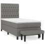 Box spring bed with dark gray fabric mattress 90x200 cm by vidaXL, Beds and slatted bases - Ref: Foro24-3136806, Price: 400,6...