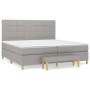 Box spring bed with light gray fabric mattress 200x200 cm by vidaXL, Beds and slatted bases - Ref: Foro24-3137181, Price: 732...