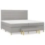 Box spring bed with light gray fabric mattress 200x200 cm by vidaXL, Beds and slatted bases - Ref: Foro24-3137181, Price: 730...