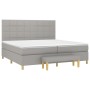 Box spring bed with light gray fabric mattress 200x200 cm by vidaXL, Beds and slatted bases - Ref: Foro24-3137181, Price: 732...
