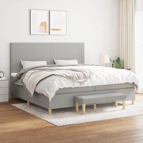 Cama box spring con colchón tela gris claro 200x200 cm de vidaXL, Camas y somieres - Ref: Foro24-3137021, Precio: 729,07 €, D...