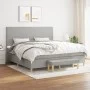 Cama box spring con colchón tela gris claro 200x200 cm de vidaXL, Camas y somieres - Ref: Foro24-3137021, Precio: 731,78 €, D...