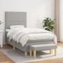 Cama box spring con colchón tela gris claro 100x200 cm de vidaXL, Camas y somieres - Ref: Foro24-3137053, Precio: 361,58 €, D...