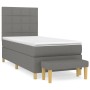 Cama box spring con colchón tela gris oscuro 90x190 cm de vidaXL, Camas y somieres - Ref: Foro24-3137118, Precio: 341,63 €, D...