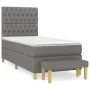 Box spring bed with dark gray fabric mattress 100x200 cm by vidaXL, Beds and slatted bases - Ref: Foro24-3137374, Price: 383,...