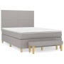 Box spring bed with light gray fabric mattress 140x200 cm by vidaXL, Beds and slatted bases - Ref: Foro24-3136997, Price: 533...