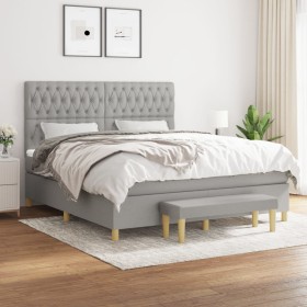 Boxspringbett mit hellgrauer Stoffmatratze 180x200 cm von vidaXL, Betten und Lattenroste - Ref: Foro24-3137413, Preis: 649,56...