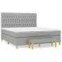 Box spring bed with light gray fabric mattress 180x200 cm by vidaXL, Beds and slatted bases - Ref: Foro24-3137413, Price: 675...