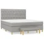 Box spring bed with light gray fabric mattress 180x200 cm by vidaXL, Beds and slatted bases - Ref: Foro24-3137413, Price: 676...