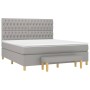 Box spring bed with light gray fabric mattress 180x200 cm by vidaXL, Beds and slatted bases - Ref: Foro24-3137413, Price: 675...