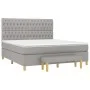 Box spring bed with light gray fabric mattress 180x200 cm by vidaXL, Beds and slatted bases - Ref: Foro24-3137413, Price: 676...