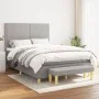 Box spring bed with light gray fabric mattress 140x200 cm by vidaXL, Beds and slatted bases - Ref: Foro24-3137077, Price: 501...
