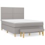 Box spring bed with light gray fabric mattress 140x200 cm by vidaXL, Beds and slatted bases - Ref: Foro24-3137077, Price: 511...