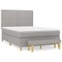 Box spring bed with light gray fabric mattress 140x200 cm by vidaXL, Beds and slatted bases - Ref: Foro24-3137077, Price: 501...