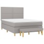Box spring bed with light gray fabric mattress 140x200 cm by vidaXL, Beds and slatted bases - Ref: Foro24-3137077, Price: 511...