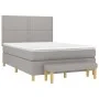 Box spring bed with light gray fabric mattress 140x200 cm by vidaXL, Beds and slatted bases - Ref: Foro24-3137077, Price: 501...
