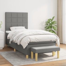 Boxspringbett mit dunkelgrauer Stoffmatratze 90x200 cm von vidaXL, Betten und Lattenroste - Ref: Foro24-3137126, Preis: 384,3...