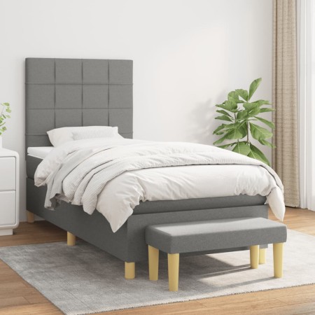 Boxspringbett mit dunkelgrauer Stoffmatratze 90x200 cm von vidaXL, Betten und Lattenroste - Ref: Foro24-3137126, Preis: 383,6...