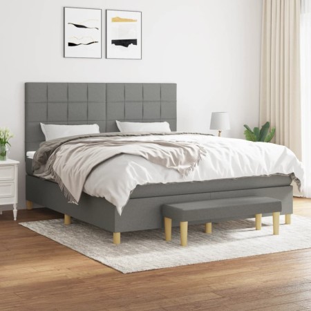 Box spring bed with dark gray fabric mattress 160x200 cm by vidaXL, Beds and slatted bases - Ref: Foro24-3137166, Price: 599,...
