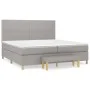 Box spring bed with light gray fabric mattress 200x200 cm by vidaXL, Beds and slatted bases - Ref: Foro24-3137101, Price: 700...