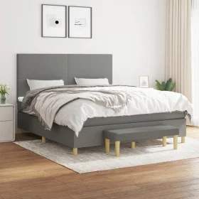 Box spring bed with dark gray fabric mattress 160x200 cm by vidaXL, Beds and slatted bases - Ref: Foro24-3137006, Price: 581,...