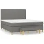Box spring bed with dark gray fabric mattress 160x200 cm by vidaXL, Beds and slatted bases - Ref: Foro24-3137006, Price: 581,...