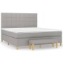 Box spring bed with light gray fabric mattress 180x200 cm by vidaXL, Beds and slatted bases - Ref: Foro24-3137173, Price: 664...