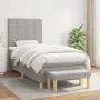 Cama box spring con colchón tela gris claro 90x190 cm de vidaXL, Camas y somieres - Ref: Foro24-3137117, Precio: 327,64 €, De...