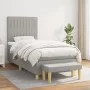 Box spring bed with light gray fabric mattress 90x200 cm by vidaXL, Beds and slatted bases - Ref: Foro24-3137285, Price: 349,...