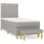 Box spring bed with light gray fabric mattress 90x200 cm by vidaXL, Beds and slatted bases - Ref: Foro24-3137285, Price: 349,...