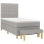 Box spring bed with light gray fabric mattress 90x200 cm by vidaXL, Beds and slatted bases - Ref: Foro24-3137285, Price: 349,...