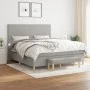 Box spring bed with light gray fabric mattress 160x200 cm by vidaXL, Beds and slatted bases - Ref: Foro24-3137005, Price: 589...