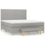 Box spring bed with light gray fabric mattress 160x200 cm by vidaXL, Beds and slatted bases - Ref: Foro24-3137005, Price: 589...